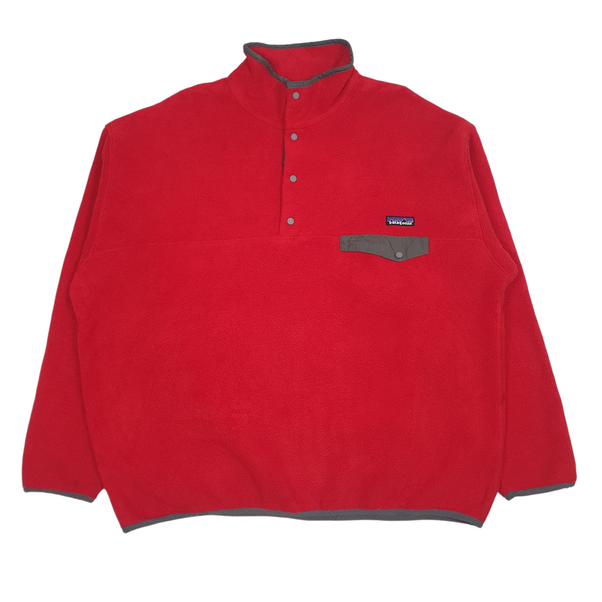 Mens Red Patagonia Synchilla Snap-T Quarter Zip Jumper