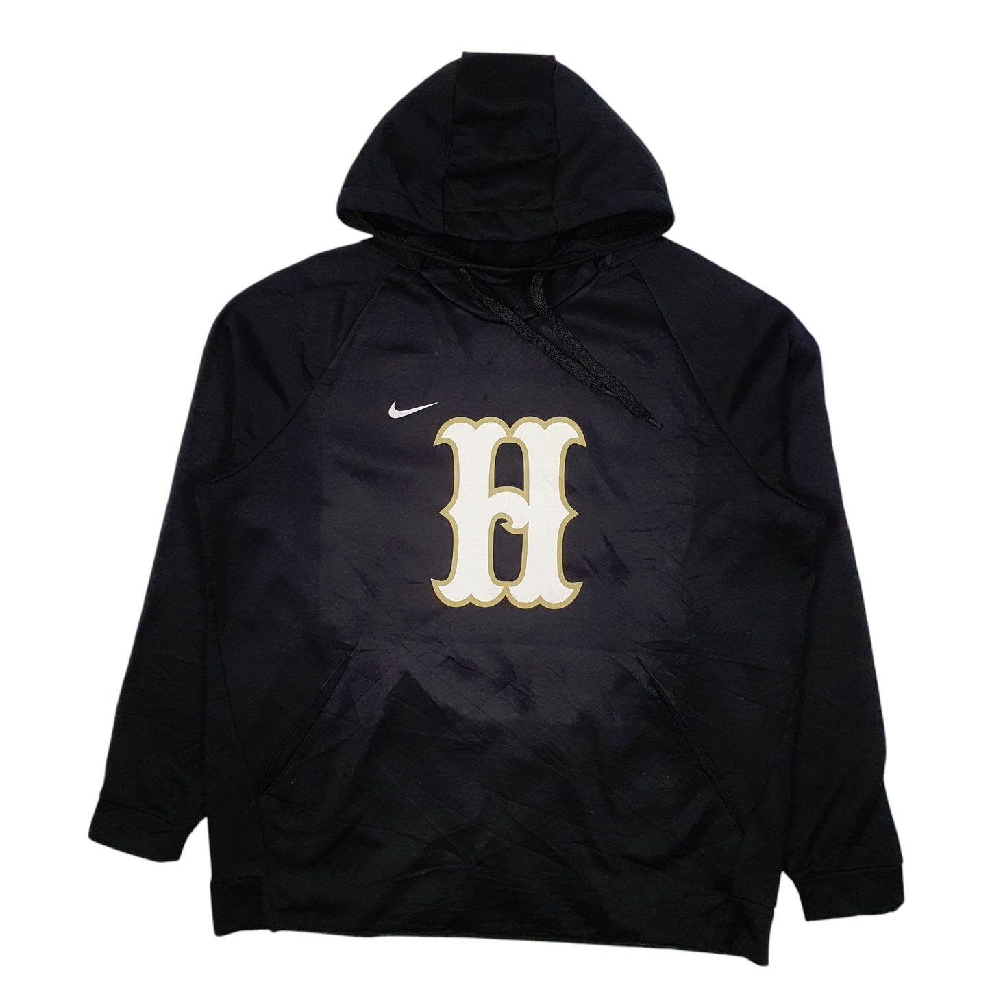 Mens Black Nike Hood Athletics Dri Fit Hoodie Jumper