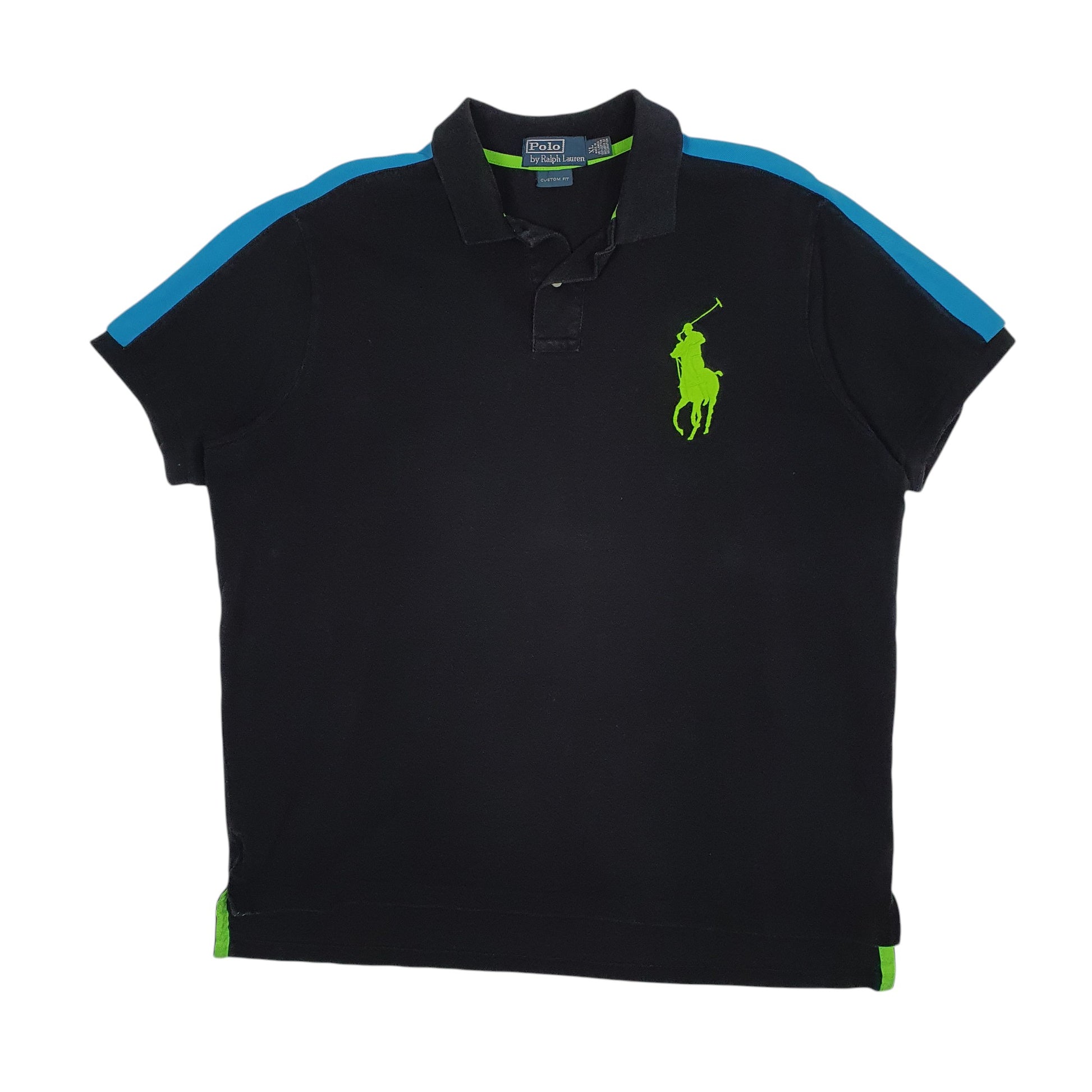 Mens Black Polo Ralph Lauren Custom Fit Short Sleeve Polo Shirt