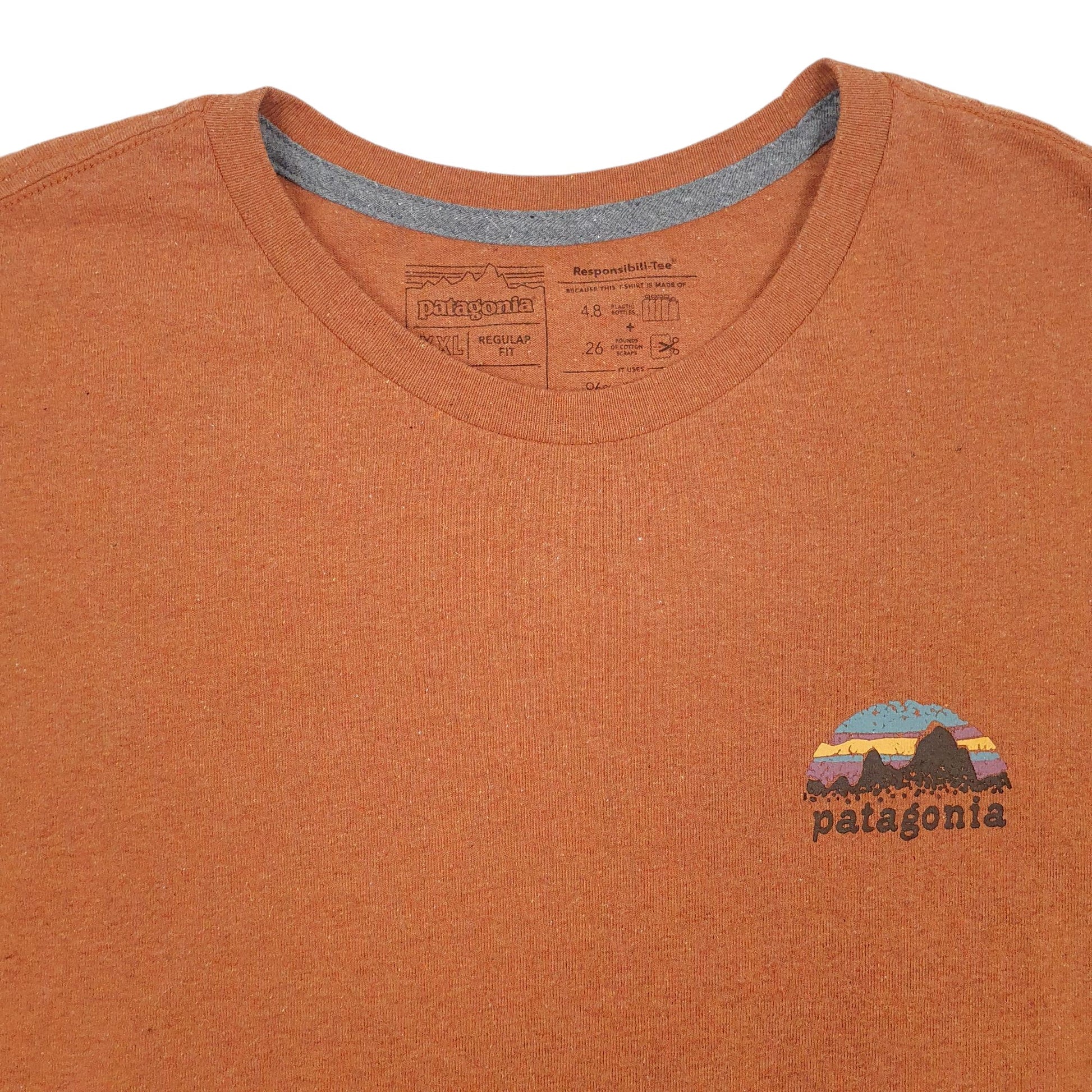 Mens Orange Patagonia   T Shirt