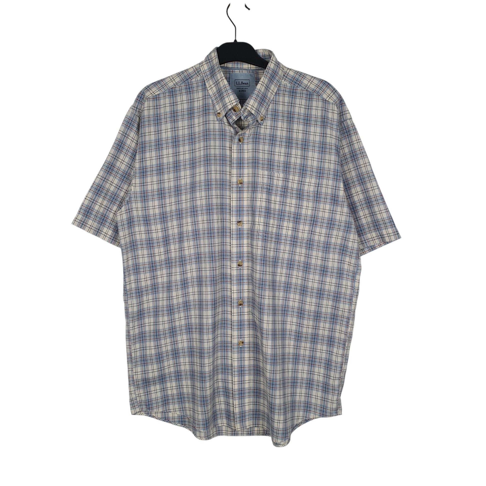 Mens Blue L.L.Bean  Short Sleeve Shirt