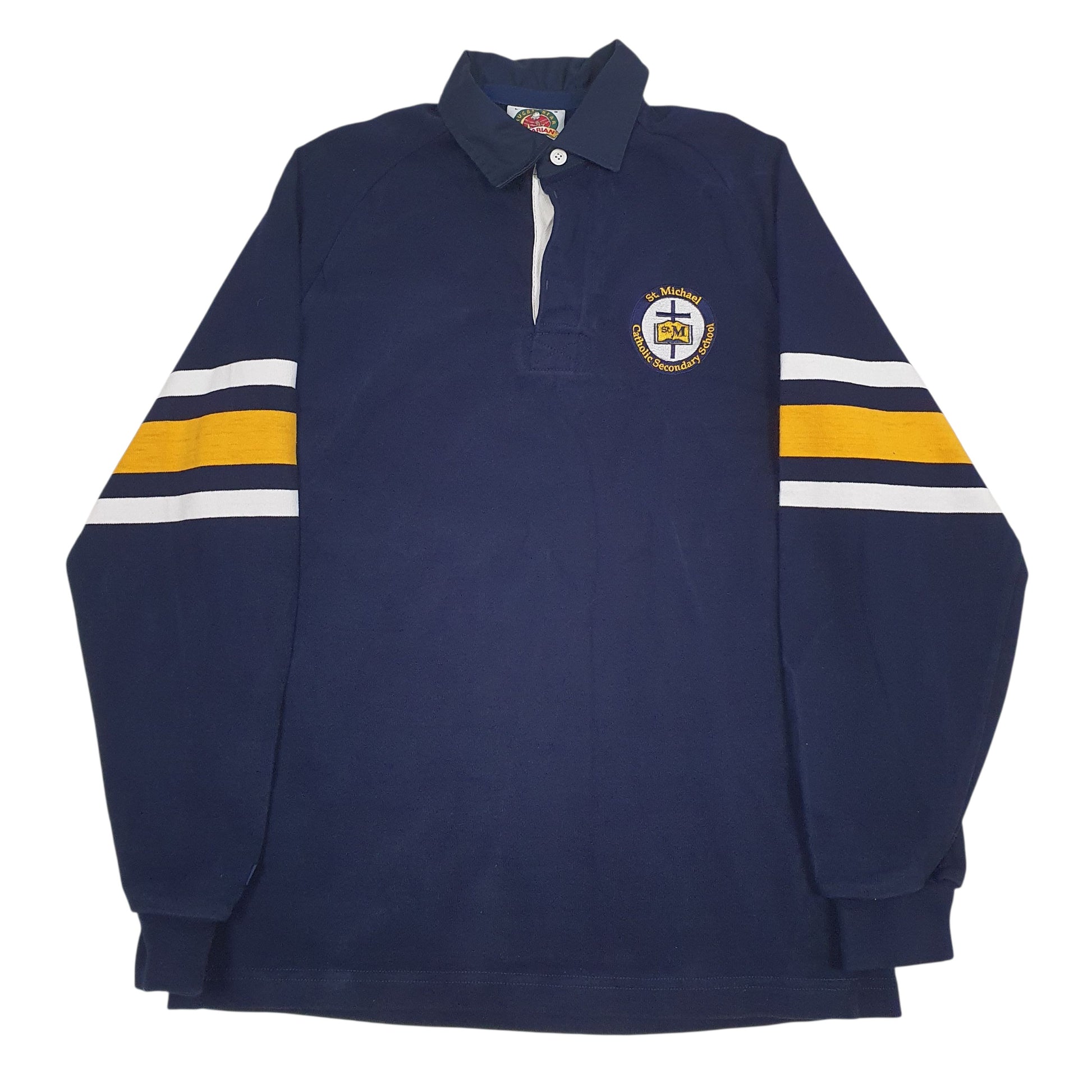 Mens Navy Barbarian  Long Sleeve Polo Shirt