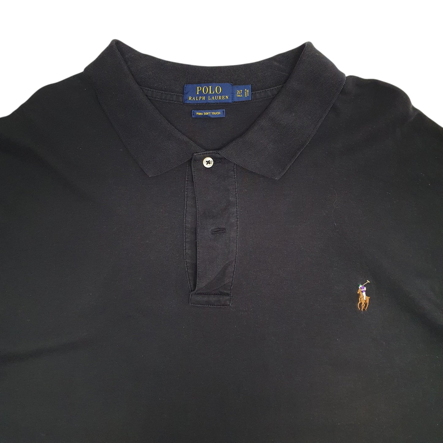 Mens Black Polo Ralph Lauren Stretch  Polo Shirt