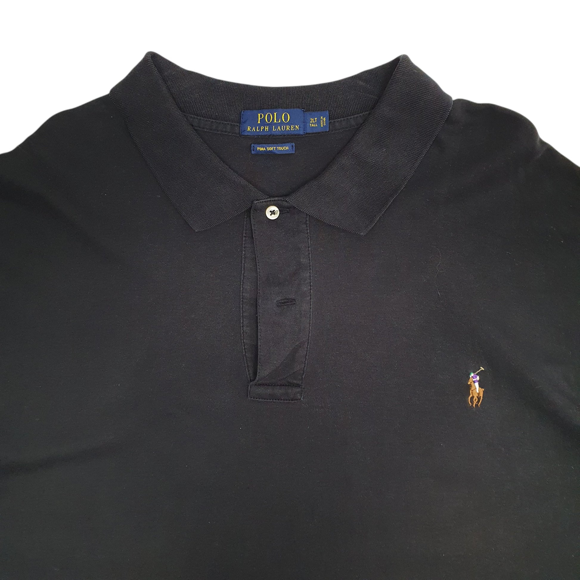 Mens Black Polo Ralph Lauren Stretch  Polo Shirt