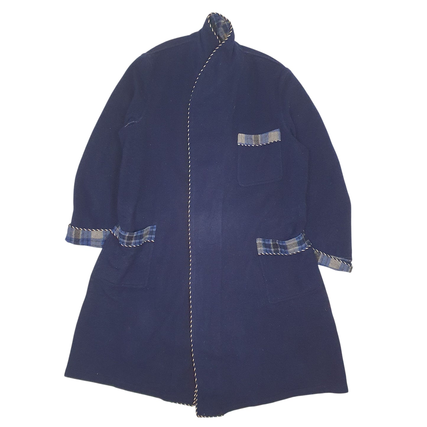 Mens Navy Nomad Vintage Made In England Longlined Full Zip Coat