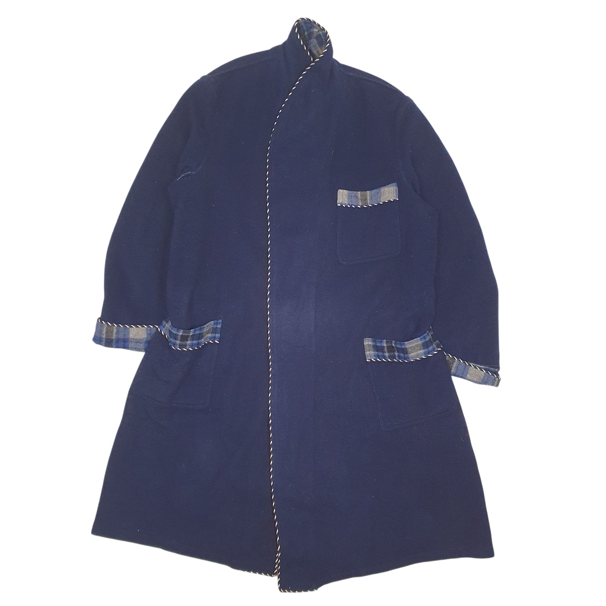 Mens Navy Nomad Vintage Made In England Longlined Full Zip Coat