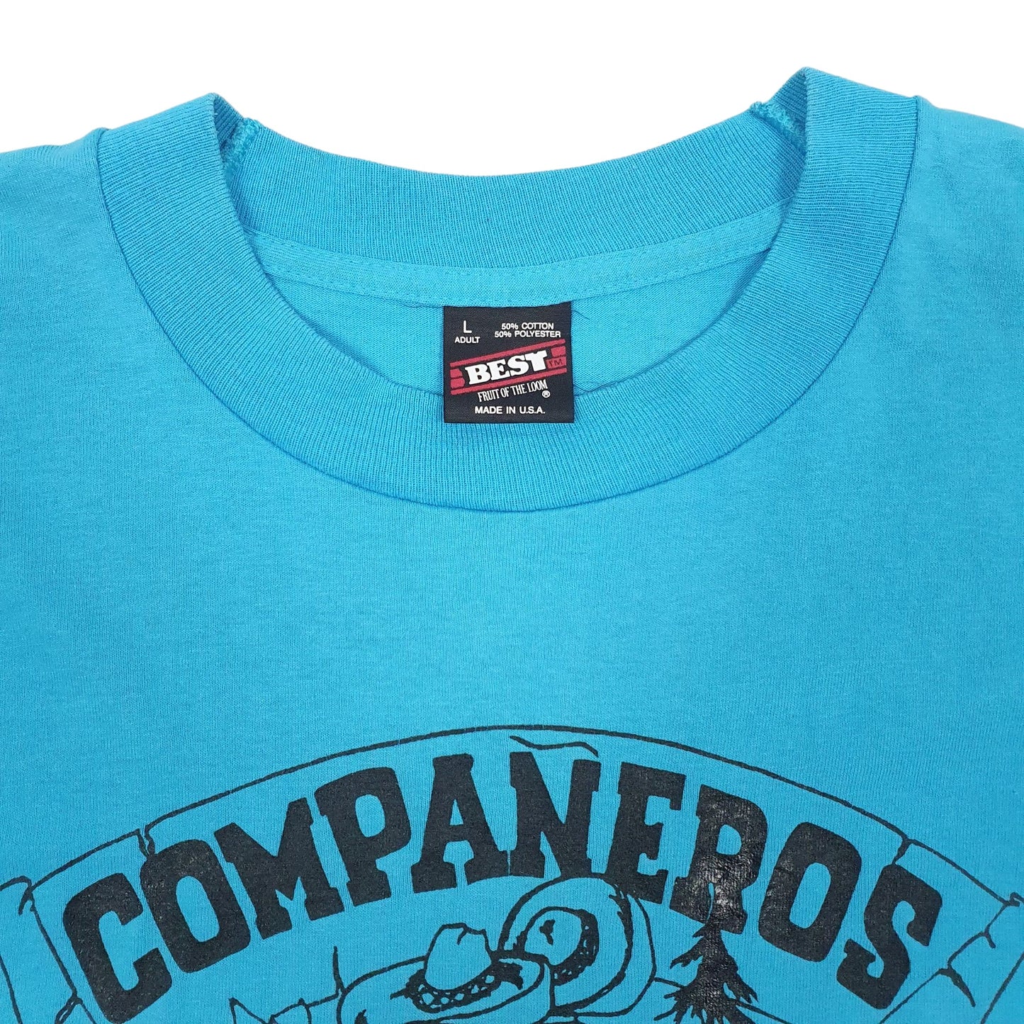 Mens Blue Fruit Of The Loom Single Stitch Vintage 90s  T Shirt