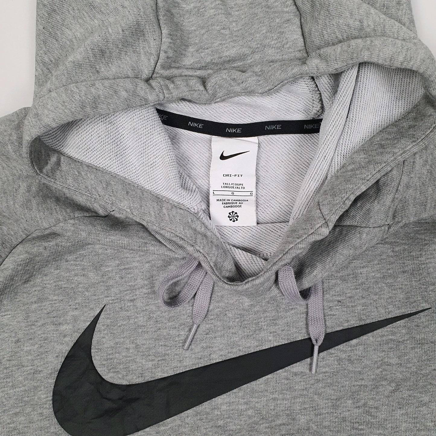 Mens Grey Nike Tall Dri Fit Hoodie Jumper