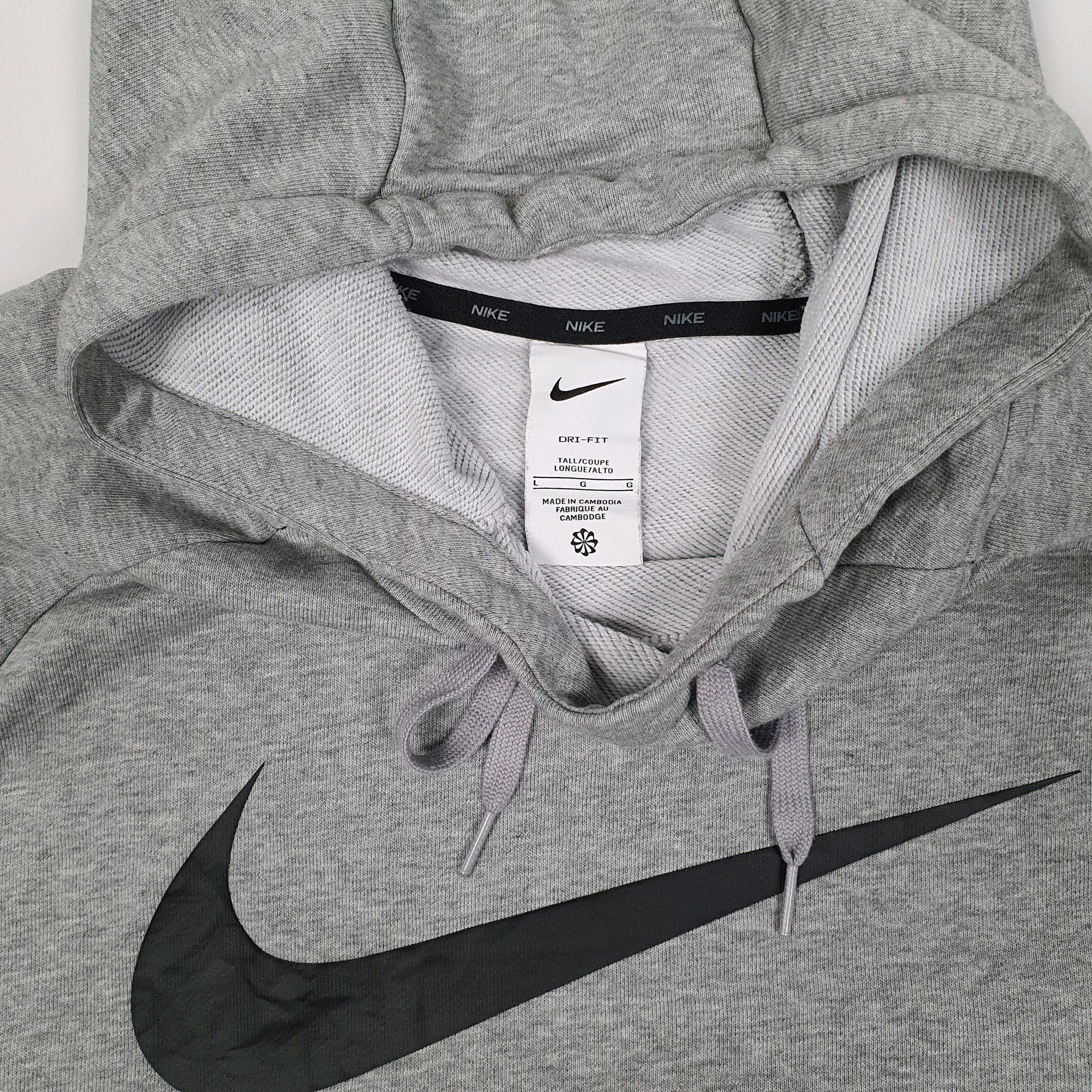 Mens Grey Nike Tall Dri Fit Hoodie Jumper