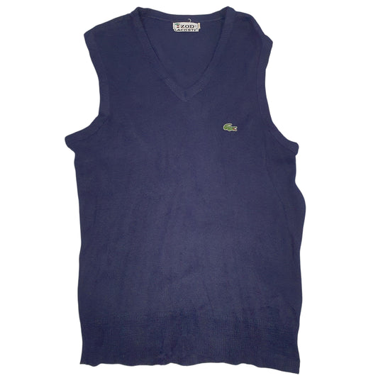Mens Navy Izod Lacoste Vintage 80s Vest Jumper