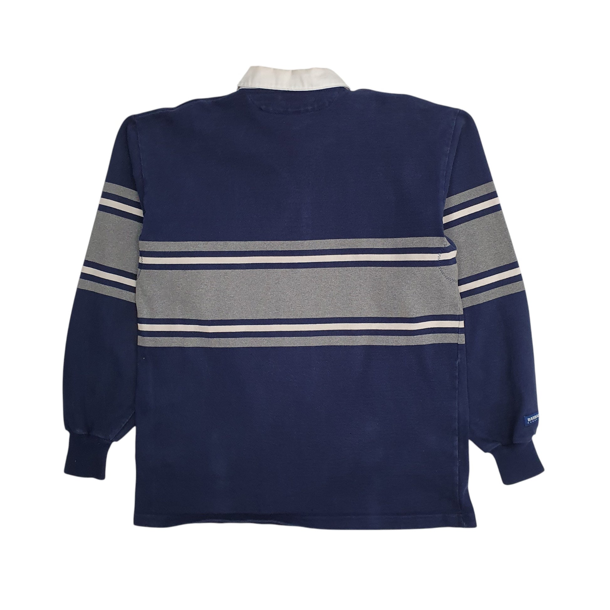 Mens Navy Barbarian Rugby Hoodie Polo Shirt