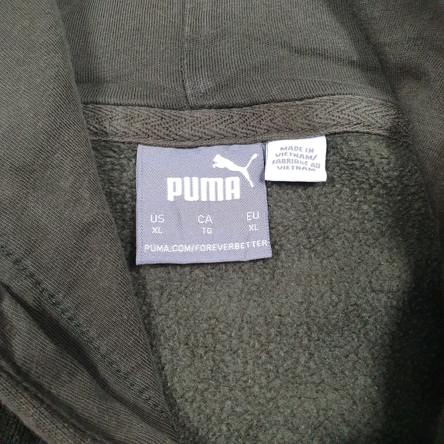 Mens Green Puma  Hoodie Jumper