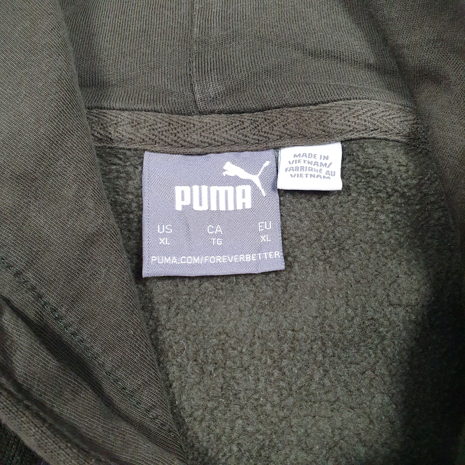 Mens Green Puma  Hoodie Jumper