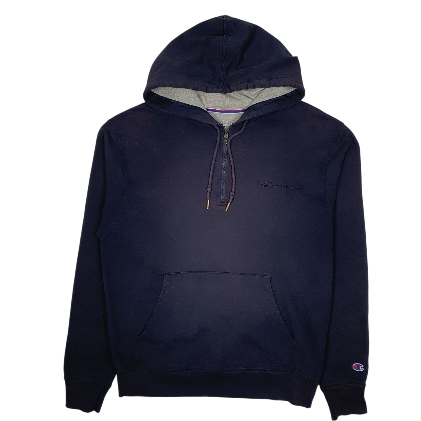 Mens Navy Champion Quarter Zip Hoodie Jumper