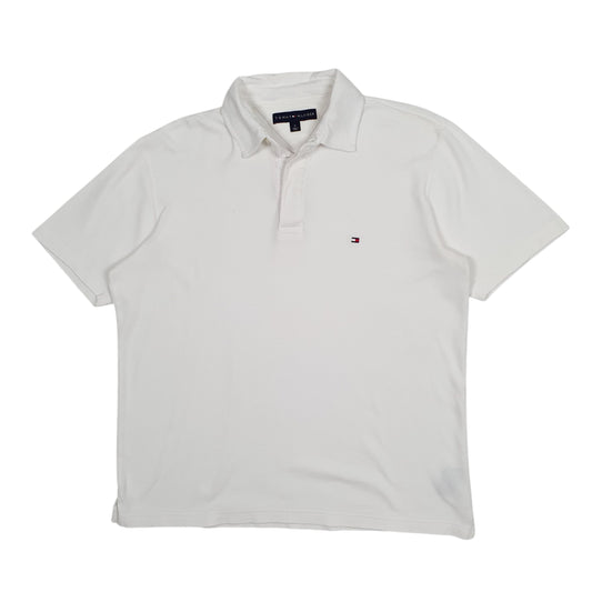 Mens White Tommy Hilfiger  Short Sleeve Polo Shirt