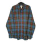 Mens Blue L.L.Bean Thick Flannel Plaid Long Sleeve Shirt