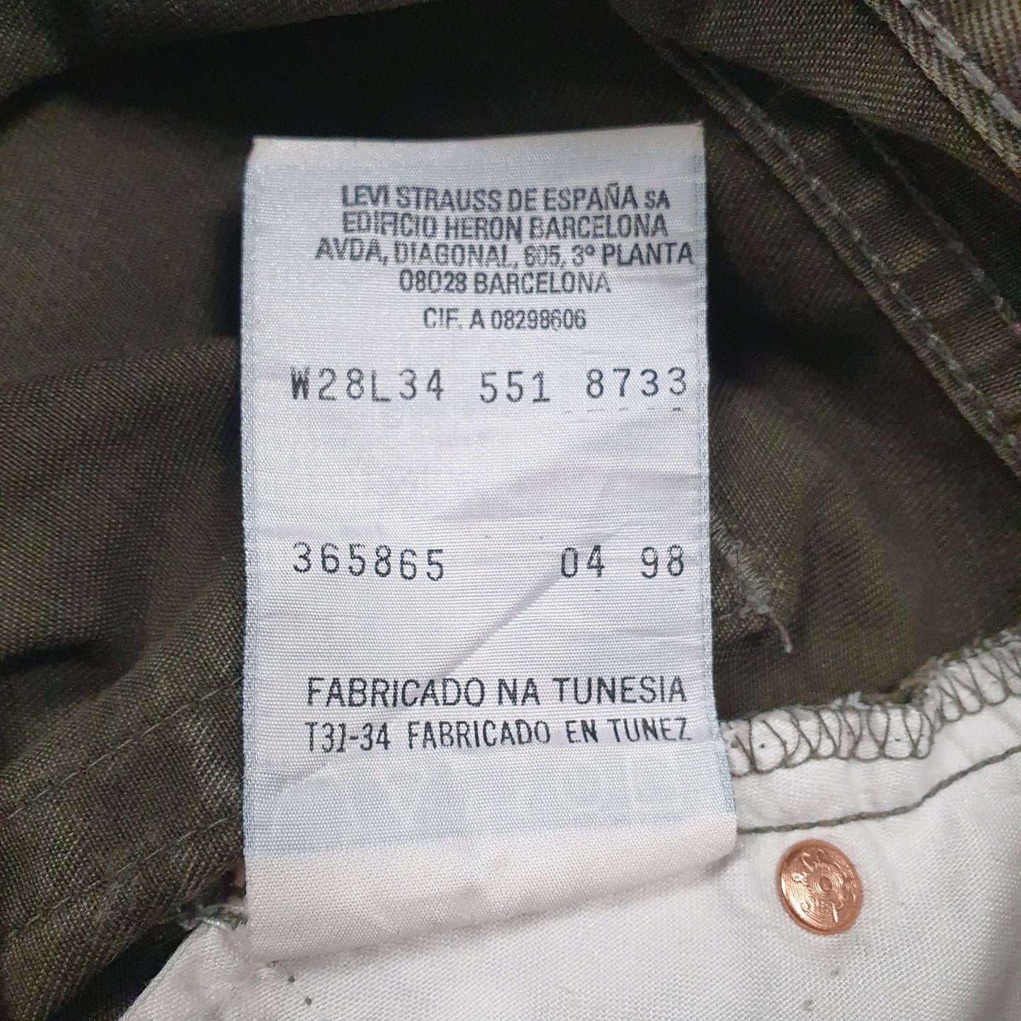 Mens Brown Levis Vintage 90s  Jeans