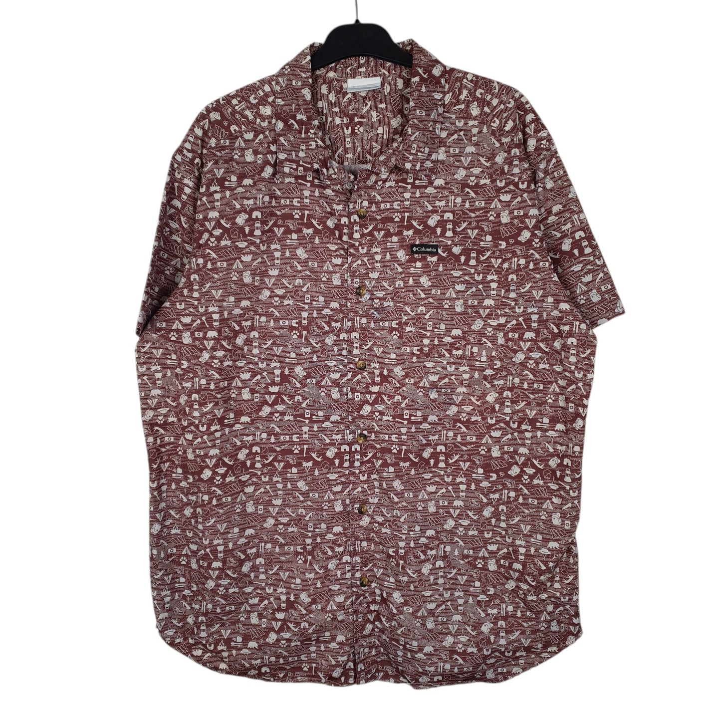 Mens Burgundy Columbia Sportswear Company  Short Sleeve Shirt