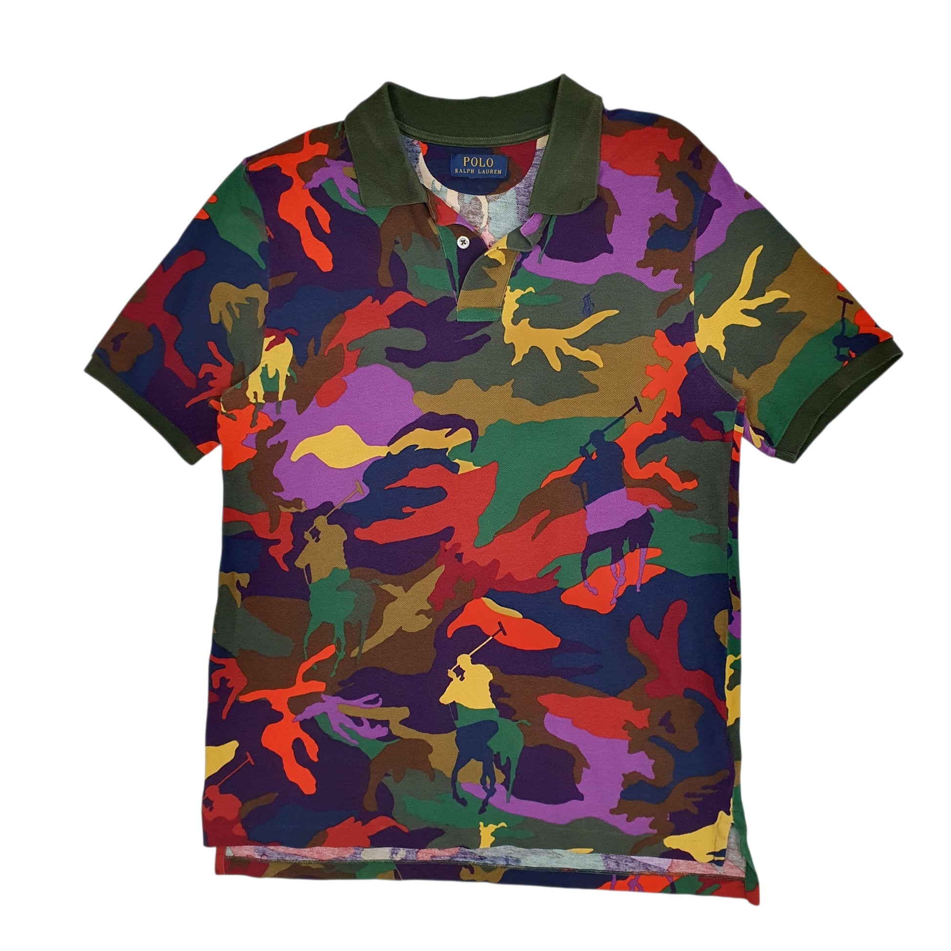 Mens Green Polo Ralph Lauren Camouflage Short Sleeve Polo Shirt