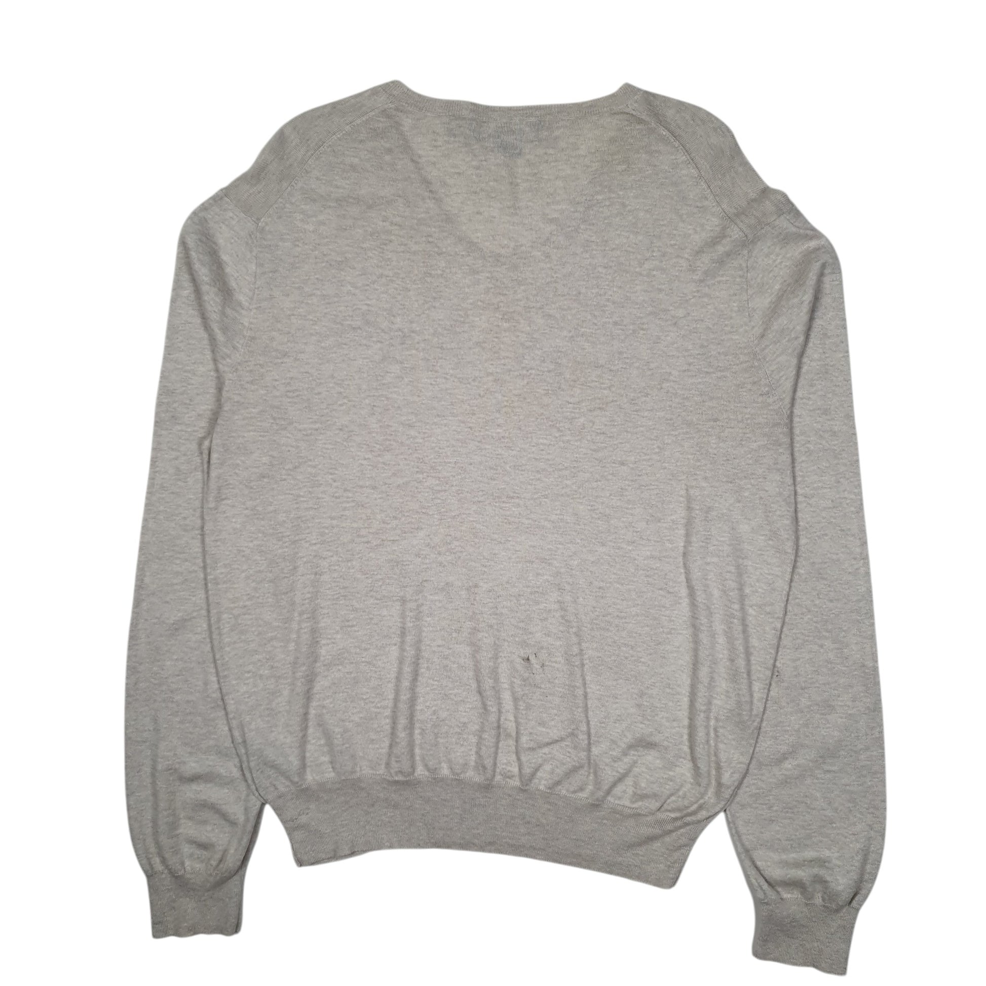 Mens Grey Polo Ralph Lauren Lightweight V Neck Jumper