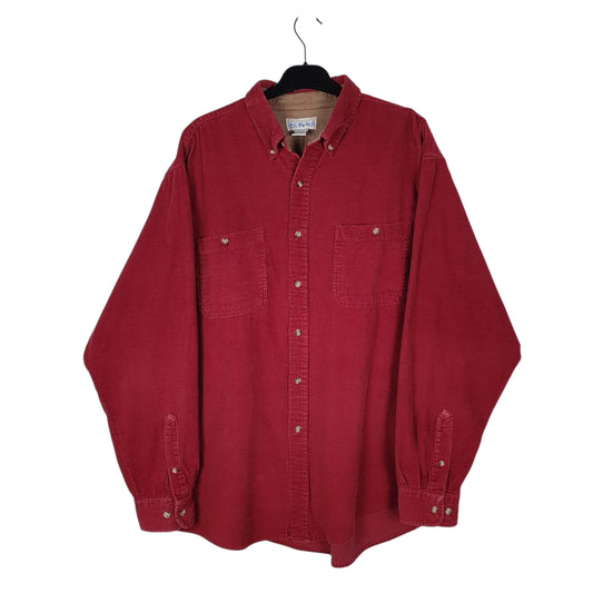 Mens Red Merona Corduroy Long Sleeve Shirt