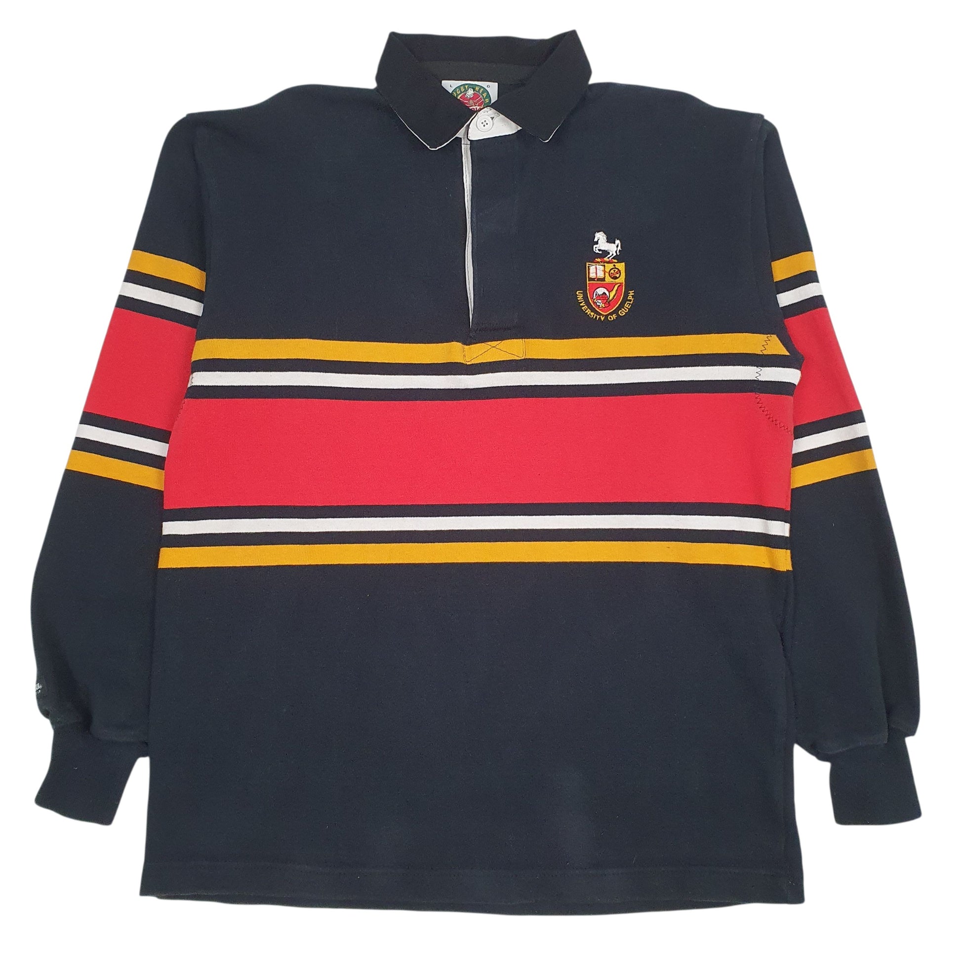 Mens Black Barbarian  Long Sleeve Polo Shirt