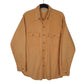 Mens Yellow L.L.Bean Vintage 90s Chamois Long Sleeve Shirt