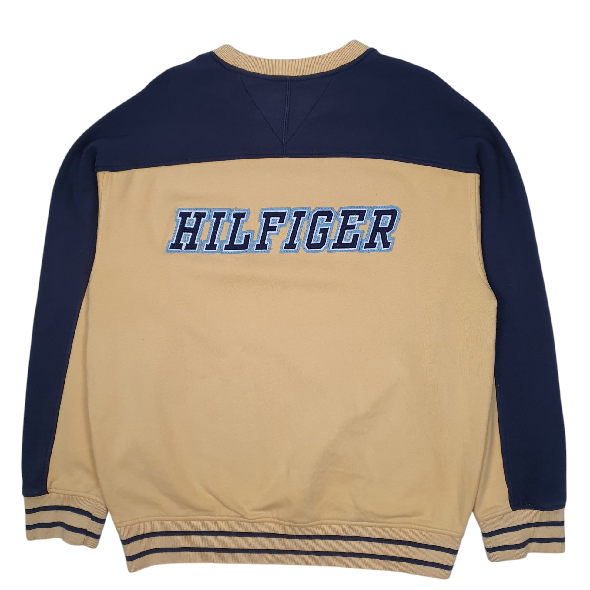 Mens Yellow Tommy Hilfiger Vintage 2000s Crewneck Jumper