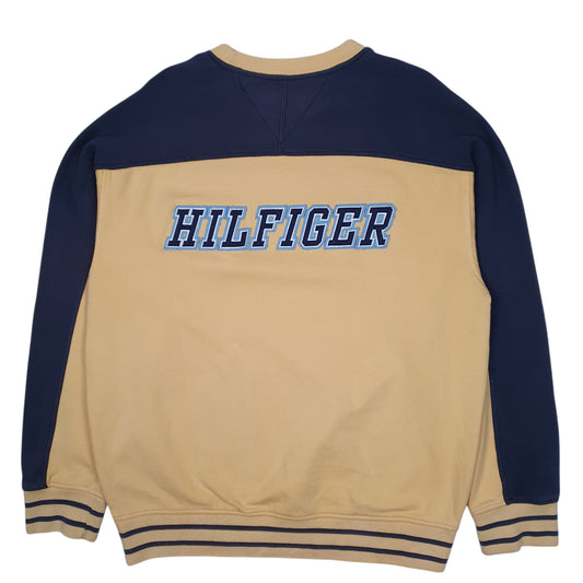 Mens Yellow Tommy Hilfiger Vintage 2000s Crewneck Jumper