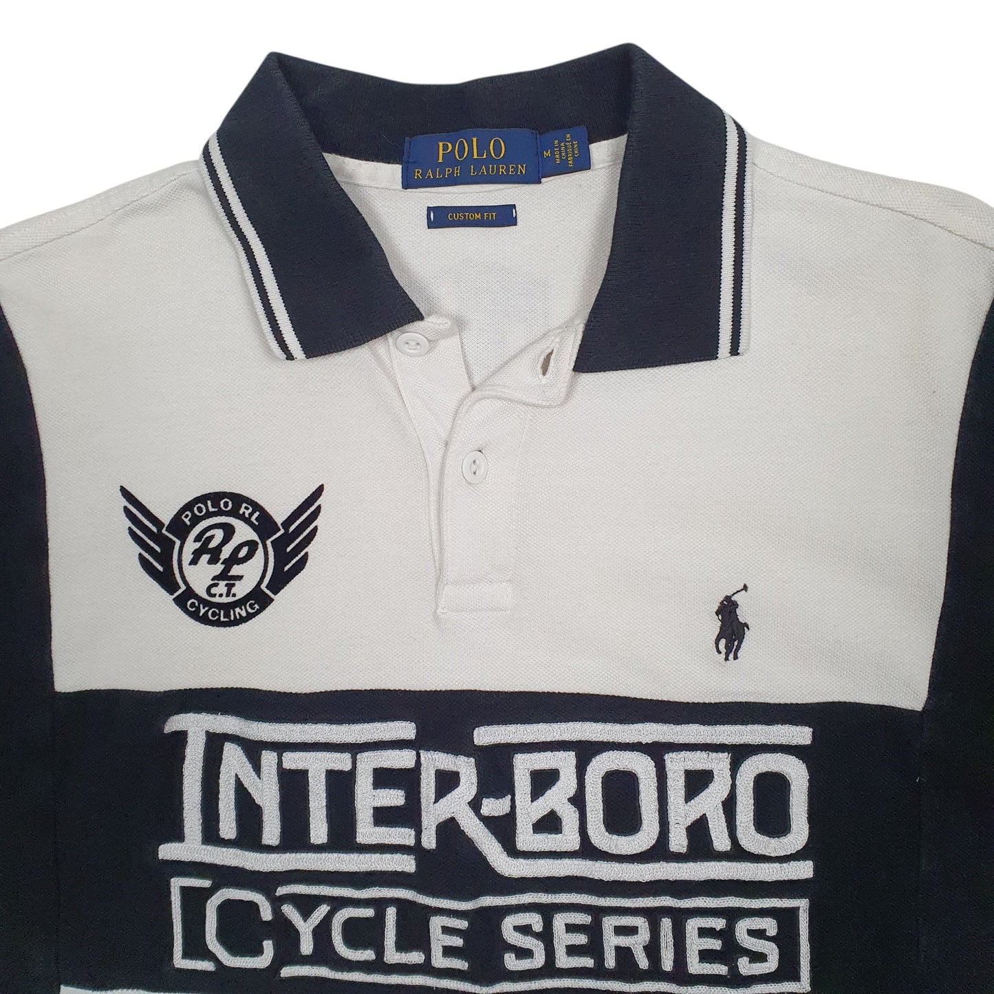Mens White Polo Ralph Lauren New York Interboro Cycle Series  Polo Shirt