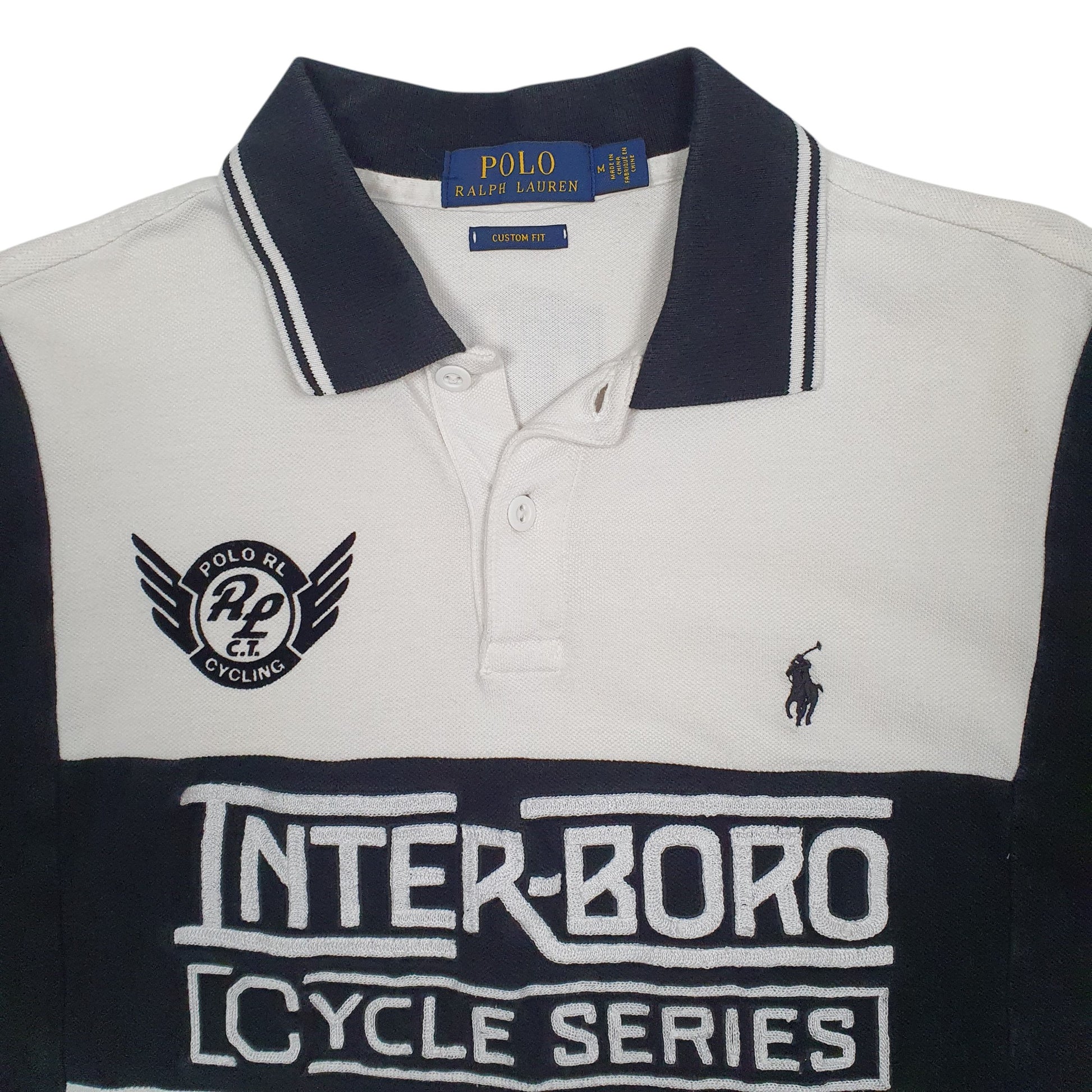 Mens White Polo Ralph Lauren New York Interboro Cycle Series  Polo Shirt