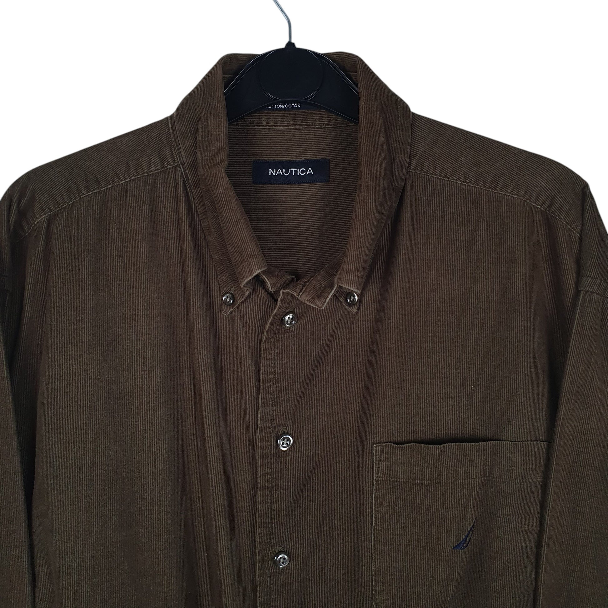 Mens Green Nautica Corduroy  Shirt