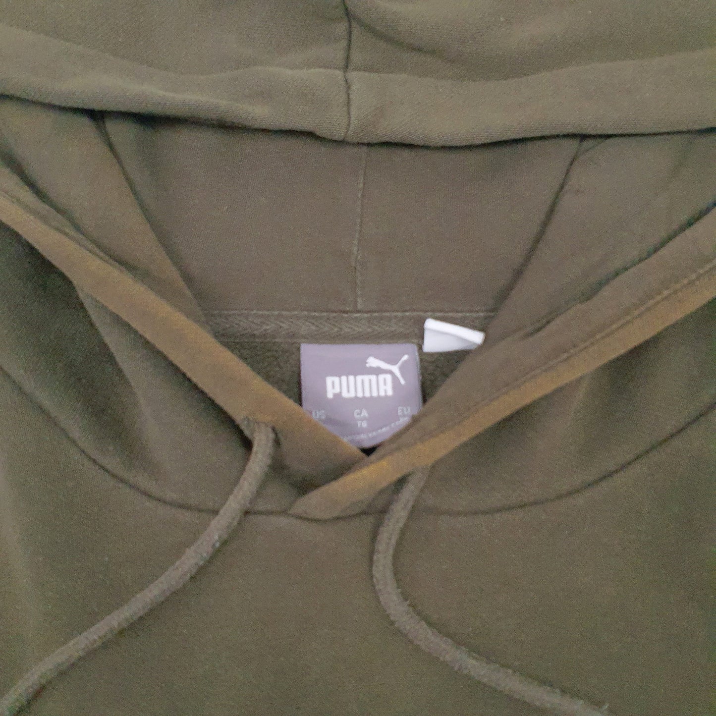 Mens Green Puma Spellout Hoodie Jumper
