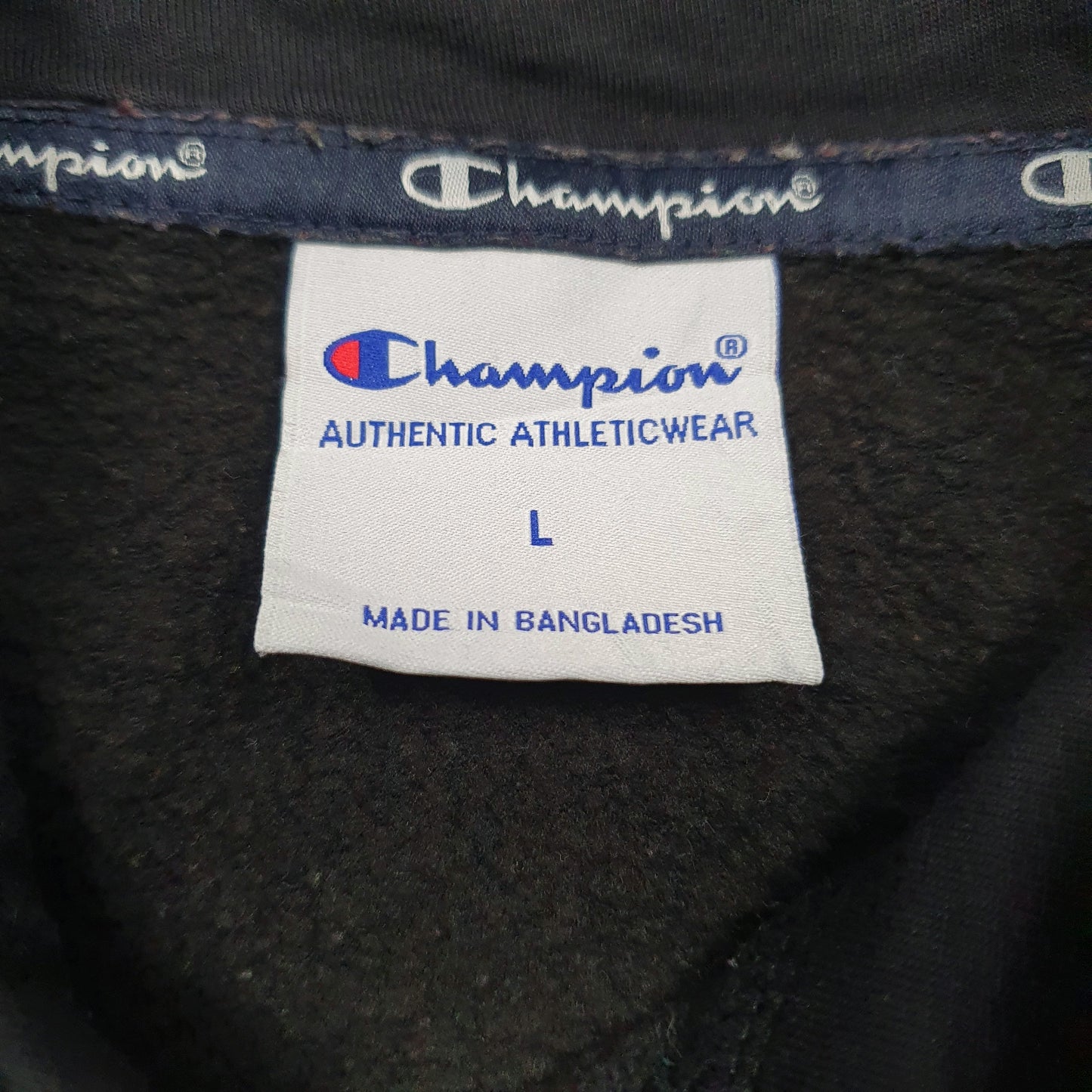 Mens Black Champion Spellout Hoodie Jumper