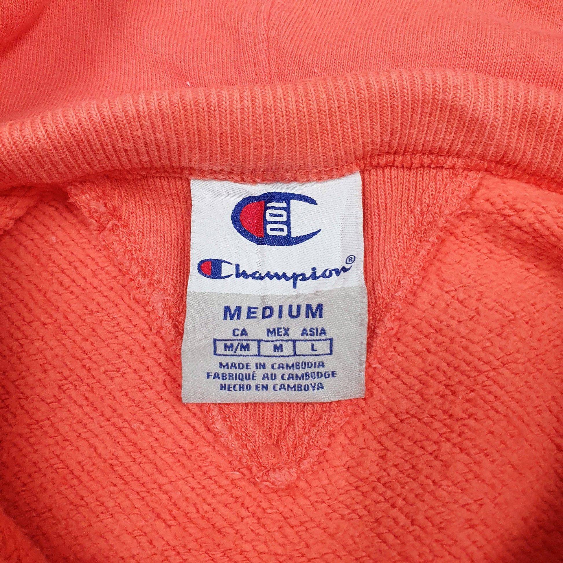 Mens Pink Champion Spellout Hoodie Jumper