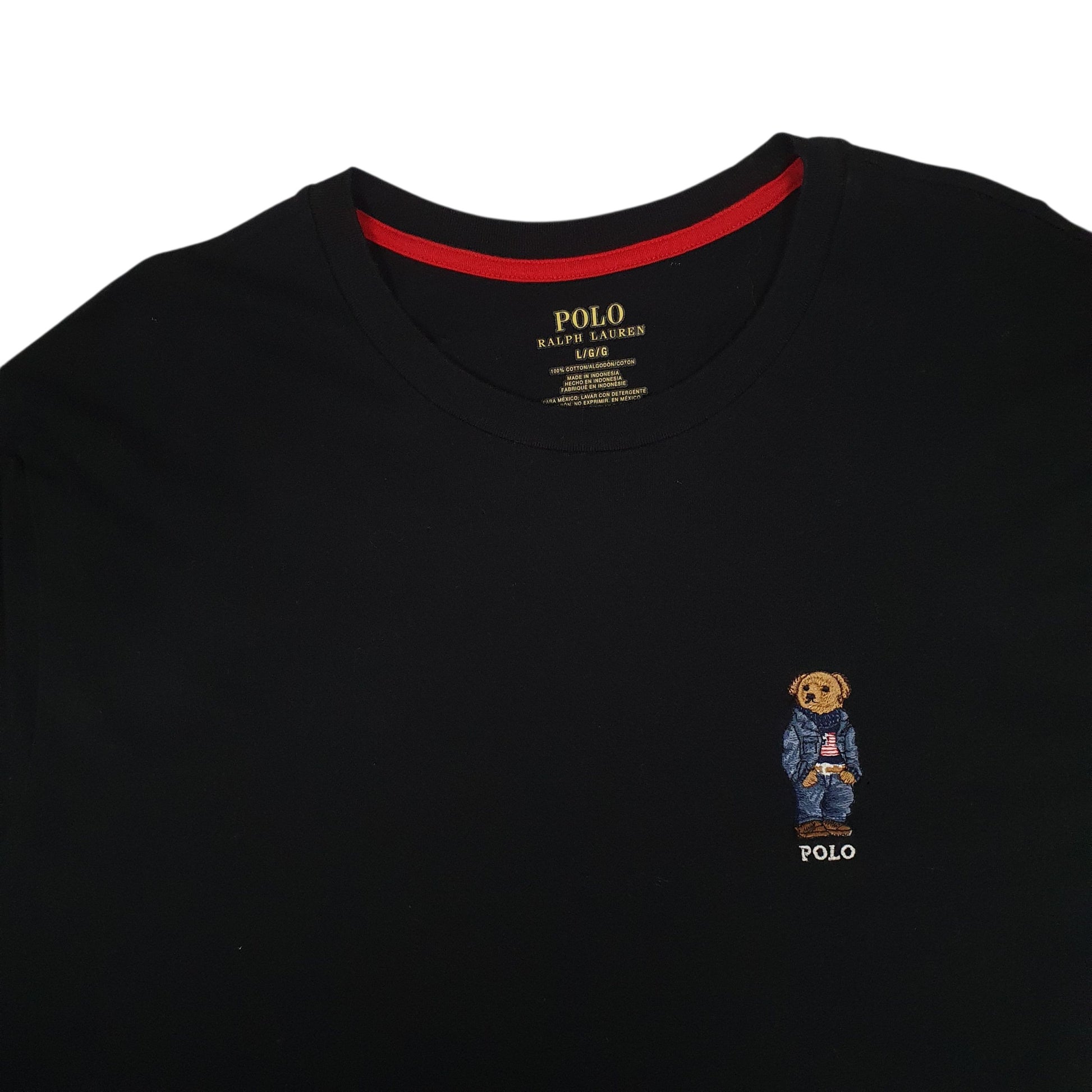 Mens Black Polo Ralph Lauren Polo Bear Hoodie T Shirt