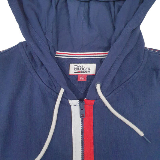 Mens Navy Tommy Hilfiger Half Zip Hoodie Jumper
