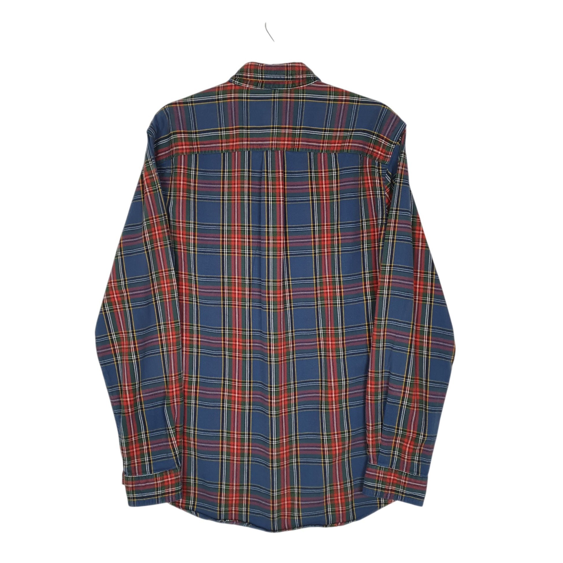 Mens Blue L.L.Bean Scotch Plaid Flannel  Shirt