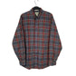 Mens Grey L.L.Bean Thick Flannel Plaid Long Sleeve Shirt