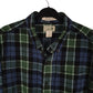 Mens Blue L.L.Bean Thick Flannel Plaid  Shirt
