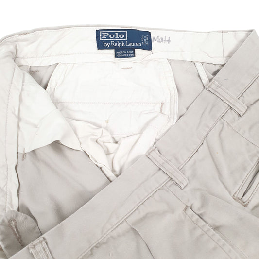 Mens Cream Polo Ralph Lauren Andrew Pant Pleated  Trousers