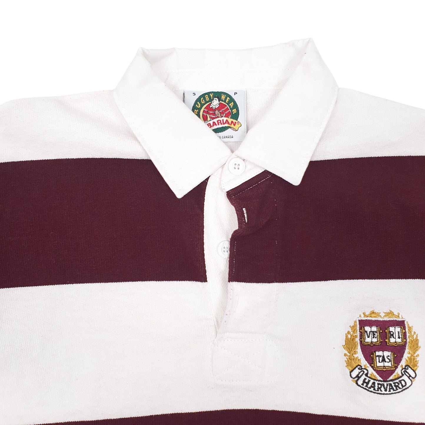 Mens Burgundy Barbarian Rugby Harvard Crewneck Polo Shirt