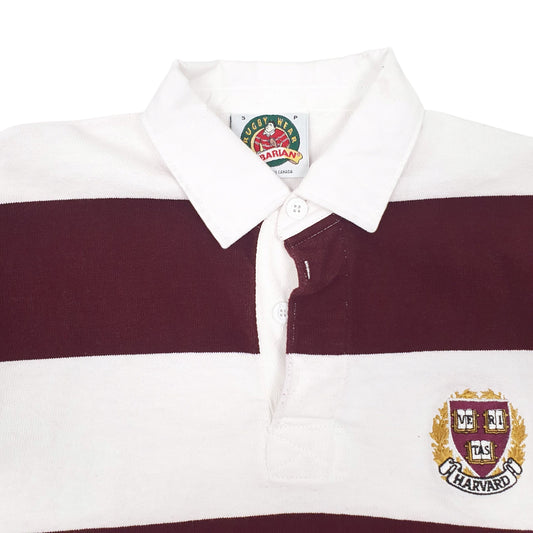 Mens Burgundy Barbarian Rugby Harvard Crewneck Polo Shirt
