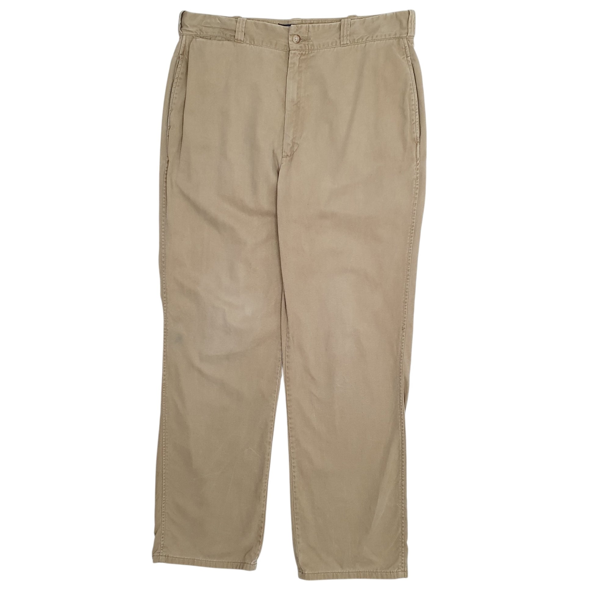 Mens Beige Polo Ralph Lauren Vintage 80s Made In USA Chino Trousers