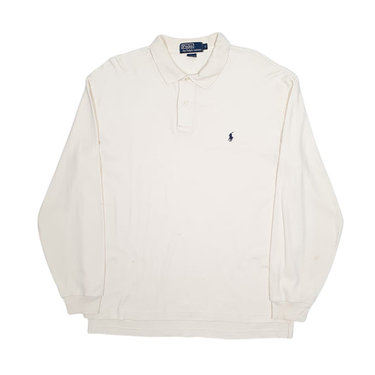 Mens Cream Polo Ralph Lauren  Long Sleeve Polo Shirt