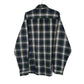 Mens Navy L.L.Bean Thick Flannel Plaid  Shirt