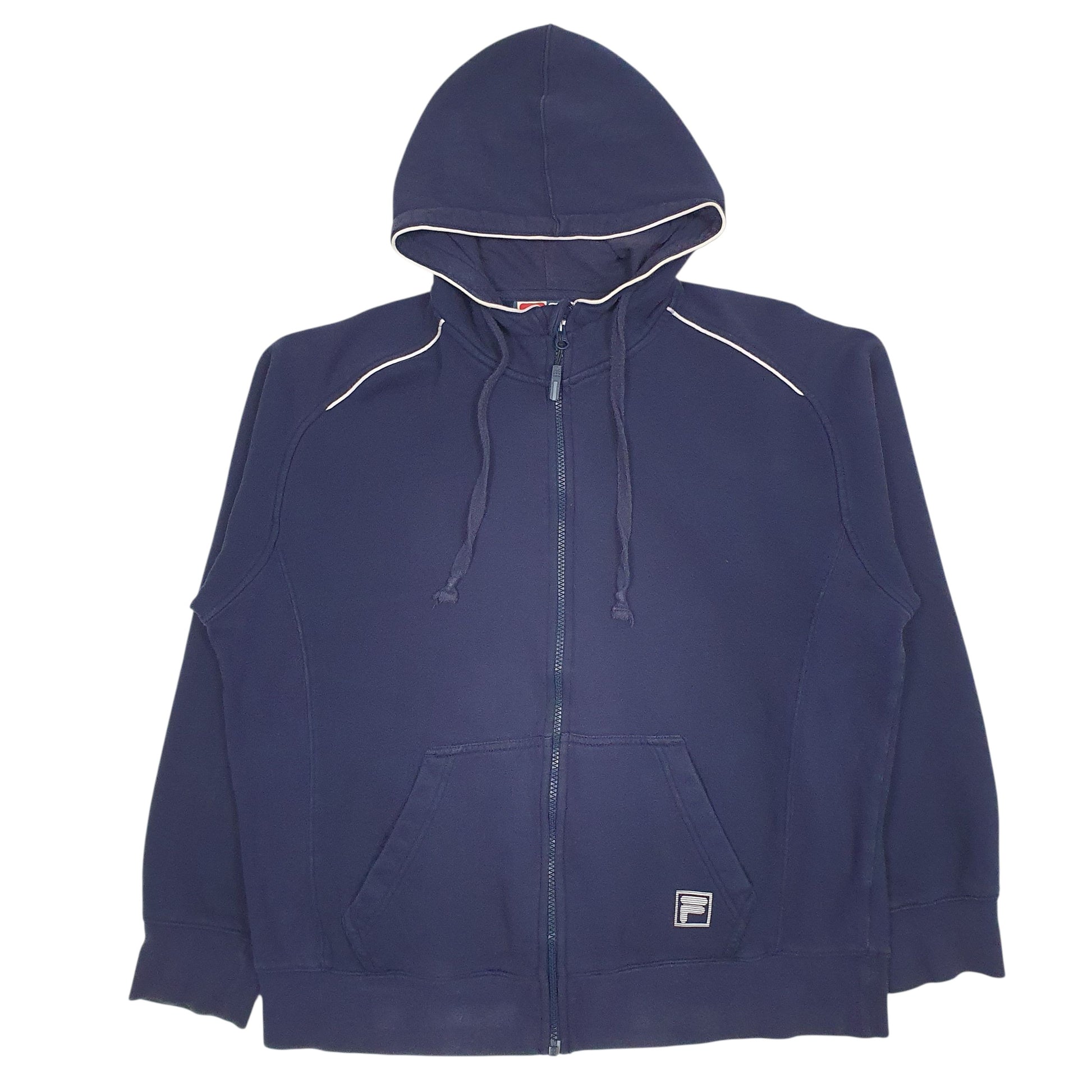 Mens Navy Fila Baggy Full Zip Jumper