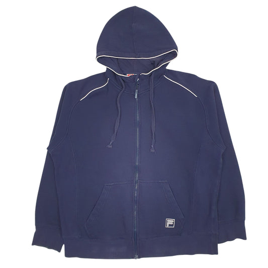 Mens Navy Fila Baggy Full Zip Jumper