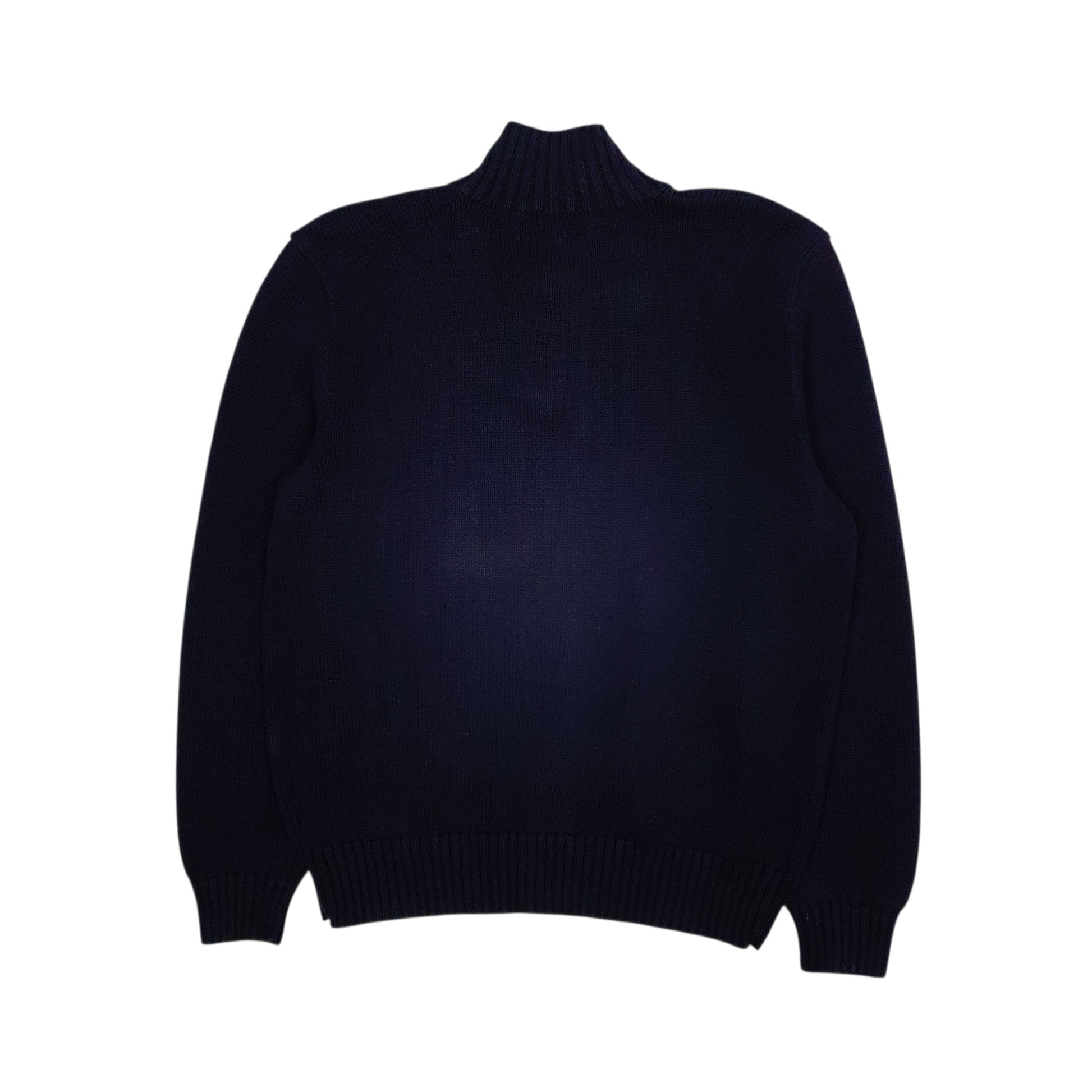 Mens Navy Polo Ralph Lauren Knit Quarter Zip Jumper