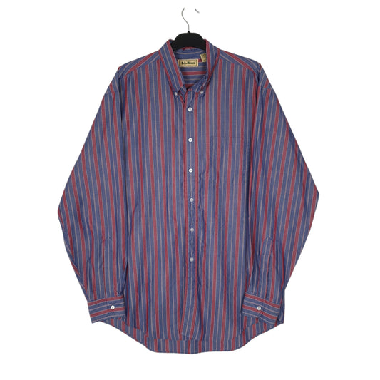 Mens Burgundy L.L.Bean Vintage 1990s Long Sleeve Shirt
